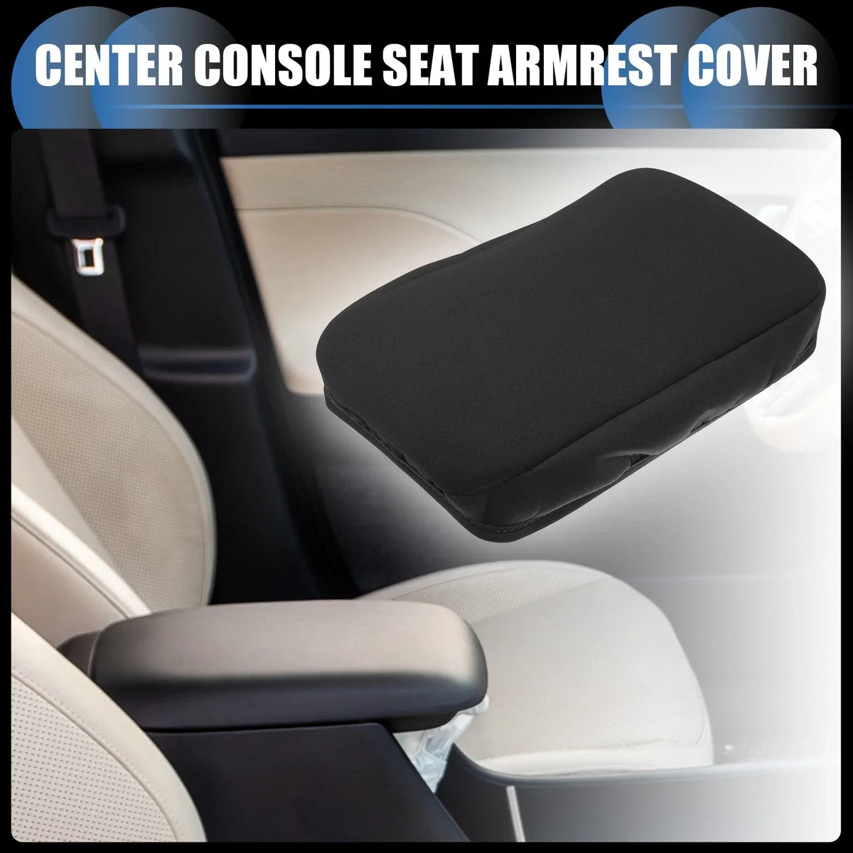 Armrest Protector Cover Pad for Hyundai Kona (2018–2023) Neoprene Black