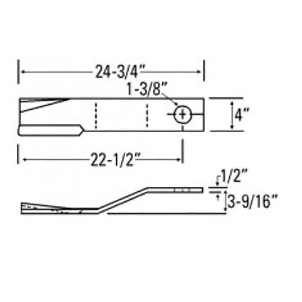 Rotary Cutter Blade 24.75" x 4" x 0.5" CCW 1-3/8" Hole 622013F