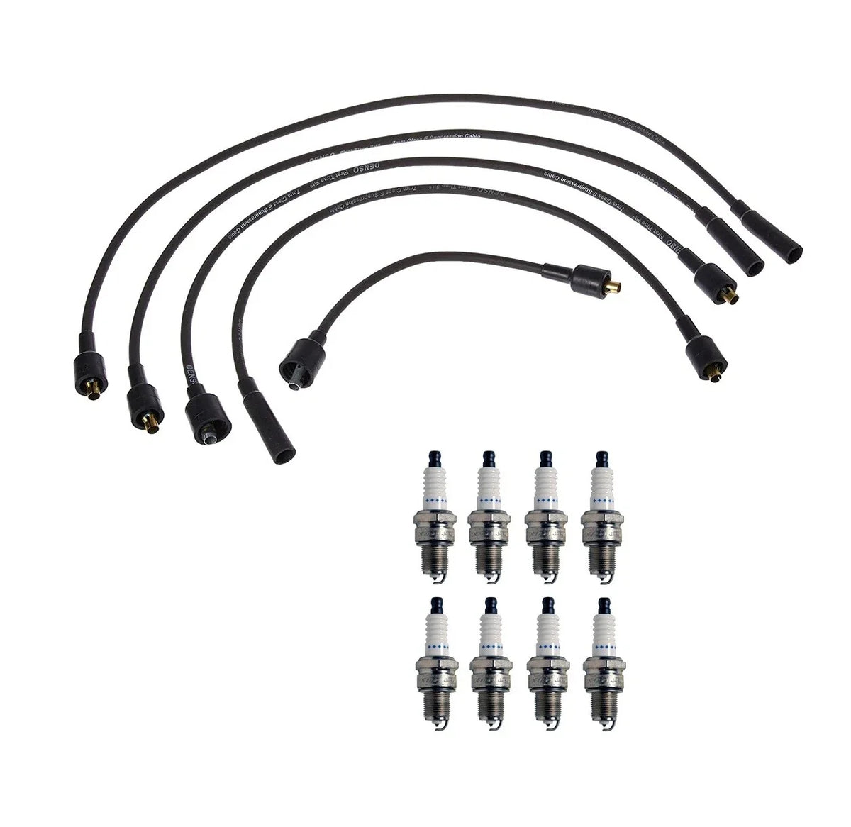 Denso 7mm Wire Set & 8 Double Platinum Spark Plugs for Dodge 5.2L 5.9L V8 (1994–2003)