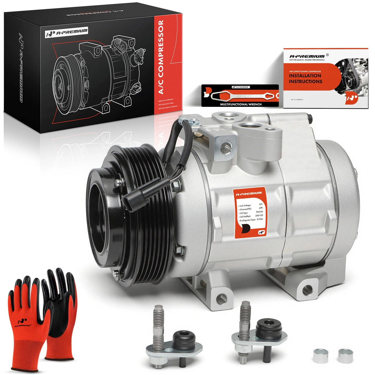A-Premium A/C Compressor with Clutch for Ford F-150, Explorer (2006–2009)