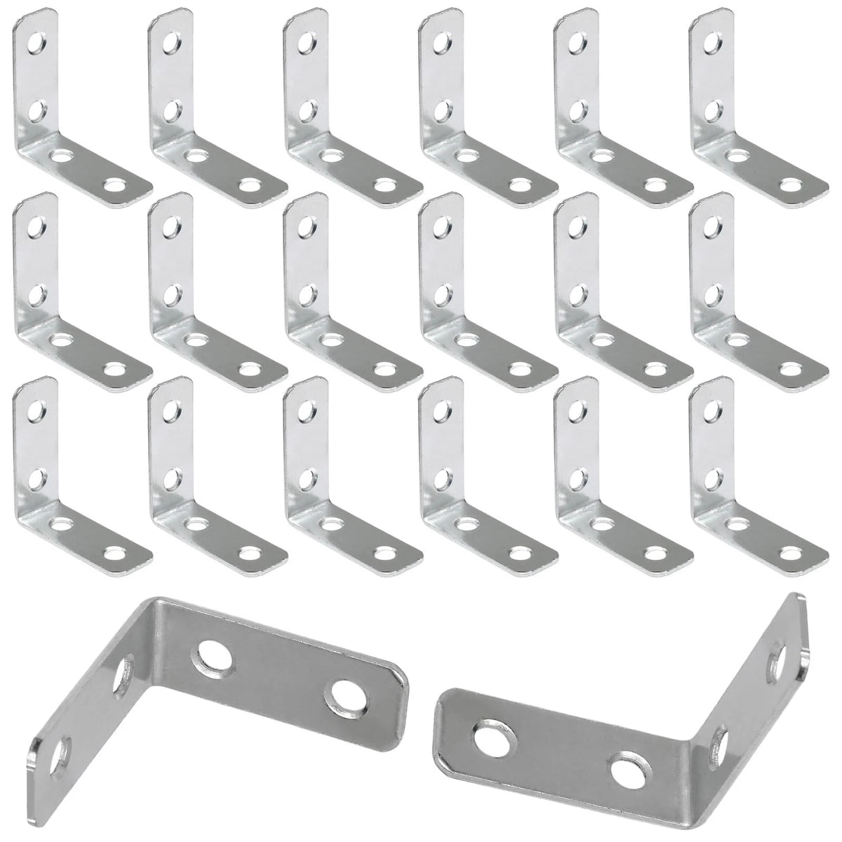 20PCS L Bracket Corner Braces 1.5 Inch Zinc Plated for Various Applications