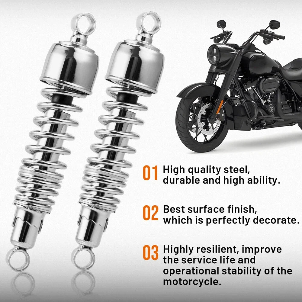 Chrome Rear Shocks for Harley Sportster 1200 Custom XL1200C (2004–2012)