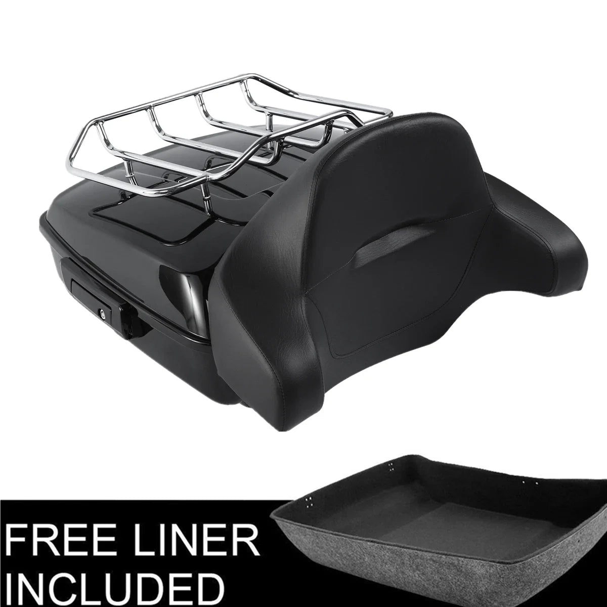 Chopped Trunk Backrest Top Rack for Harley Touring Street Road Glide (2014–2023)