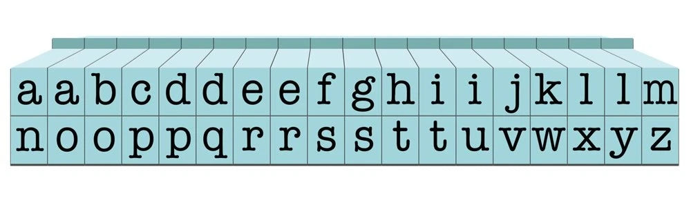 Set of 4 Pegz Connectable Lowercase Alphabet Stamps for Crafting