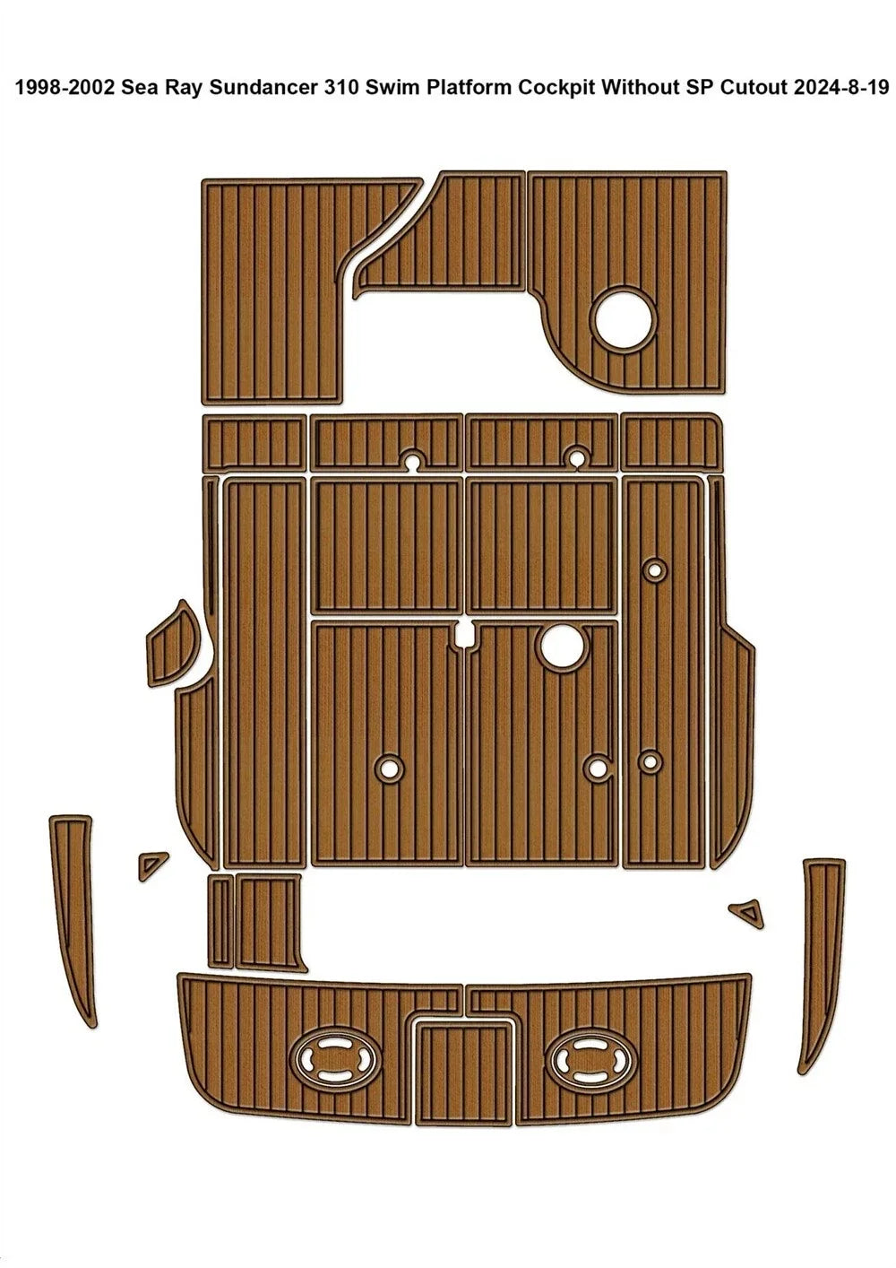 EVA Pads for Sea Ray 310 Sundancer (2000) - Cockpit Swim Platform Teak Deck