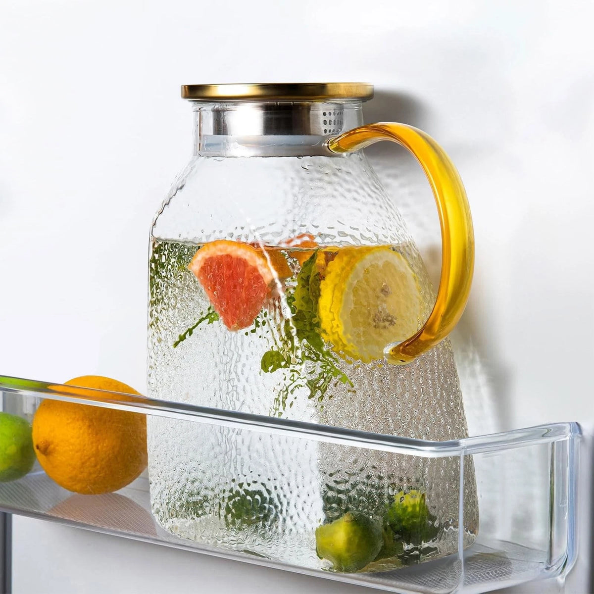 1.8L Glass Pitcher with Lid and Spout (60 oz)