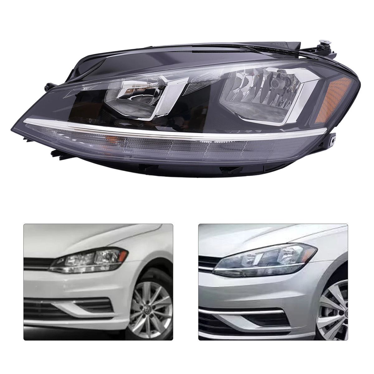 Headlight Halogen Driver Left Side LH for Volkswagen Golf GTI (2018–2020) VW2502176