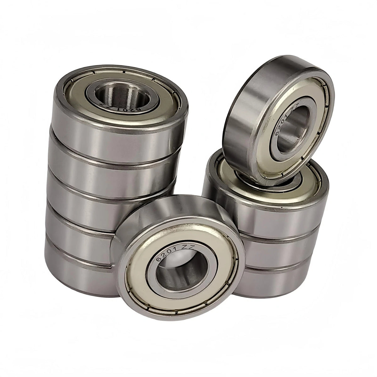 10 Pack 6201-1/2-ZZ Bearing for Various Applications (1/2''X32X10mm)
