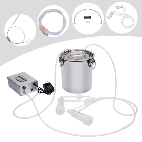 5L Electric Sheep Goat Milking Machine Bucket Vacuum Impulse Pump