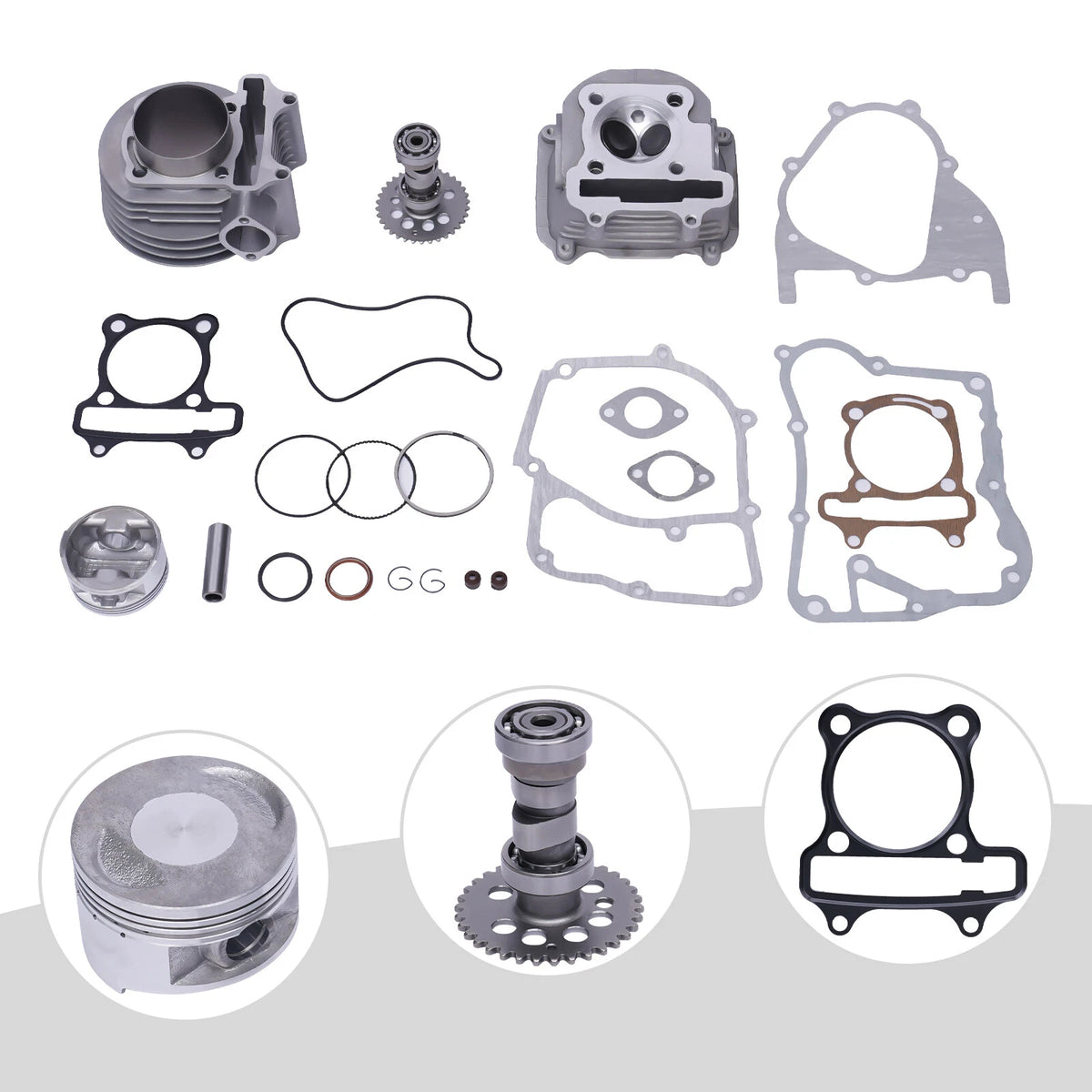Big Bore Kit Set for GY6 150cc (61mm) Cylinder Head Piston Gasket