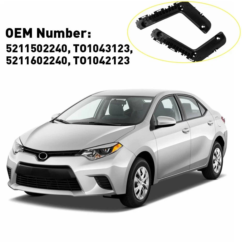 Pair of Front Bumper Cover Support Brackets for Toyota Corolla (2014–2016)