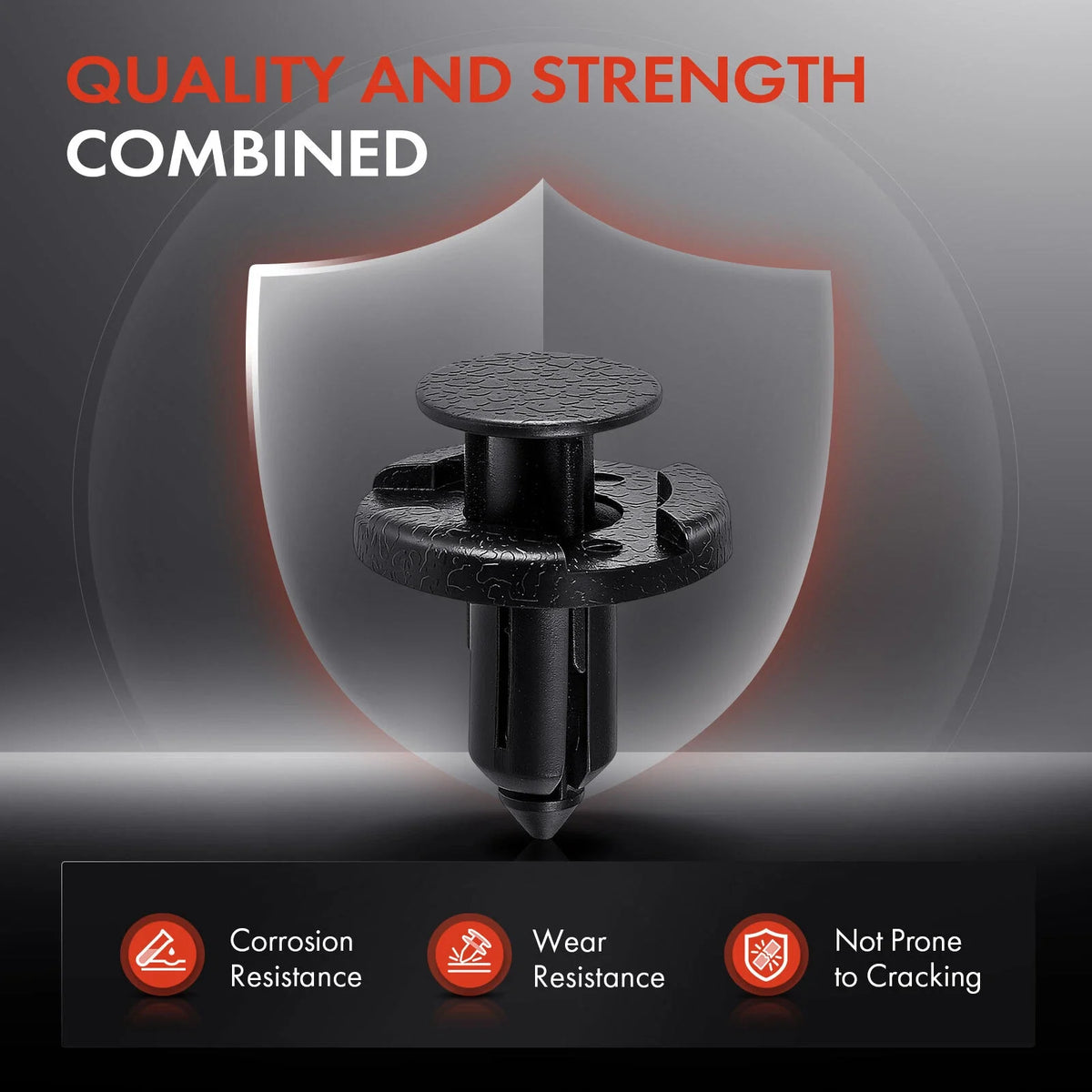 20pcs 8mm Black Nylon Push-On Retainer Fasteners for Nissan Infiniti