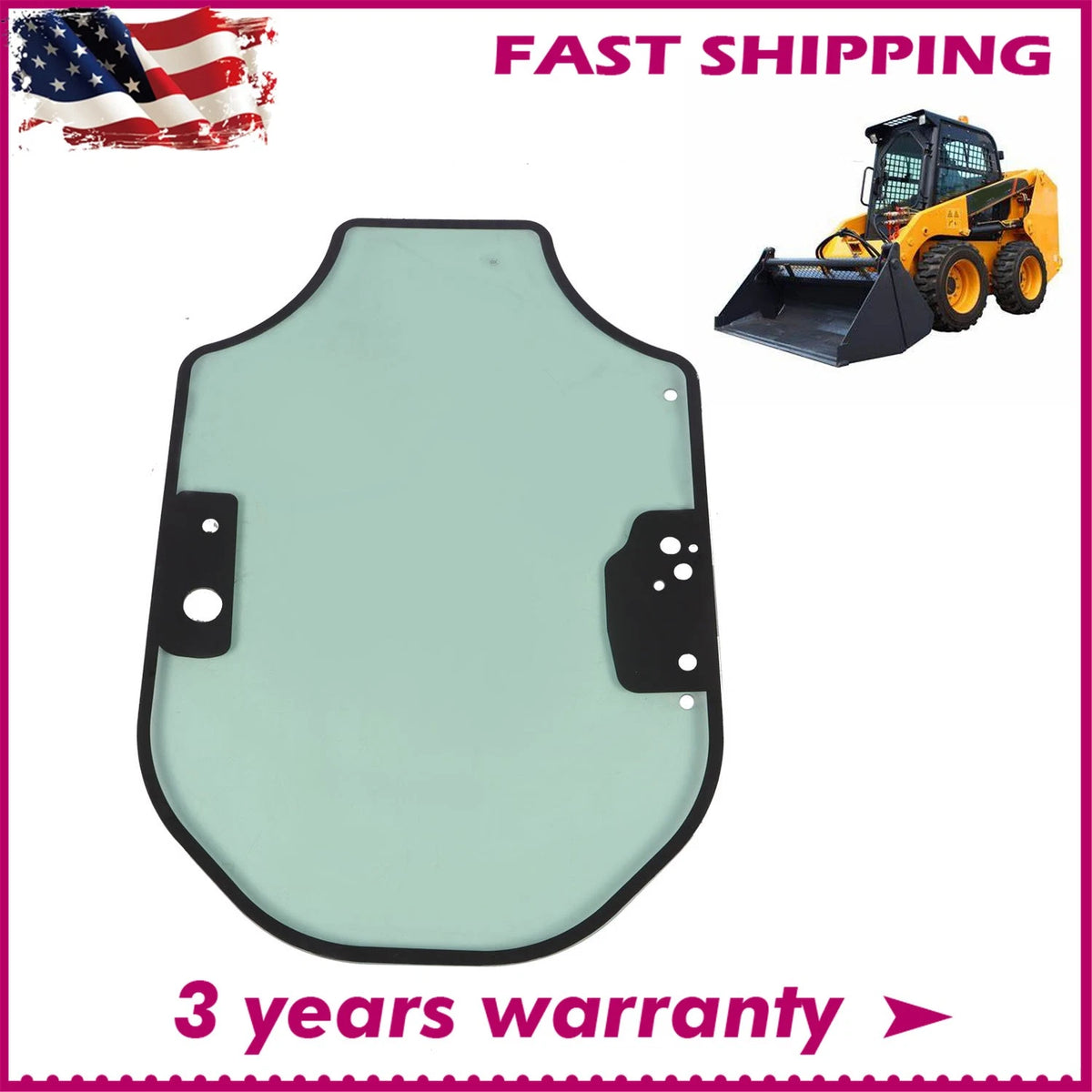 Cab Front Door Glass for Caterpillar 226D 232D 279D 297D