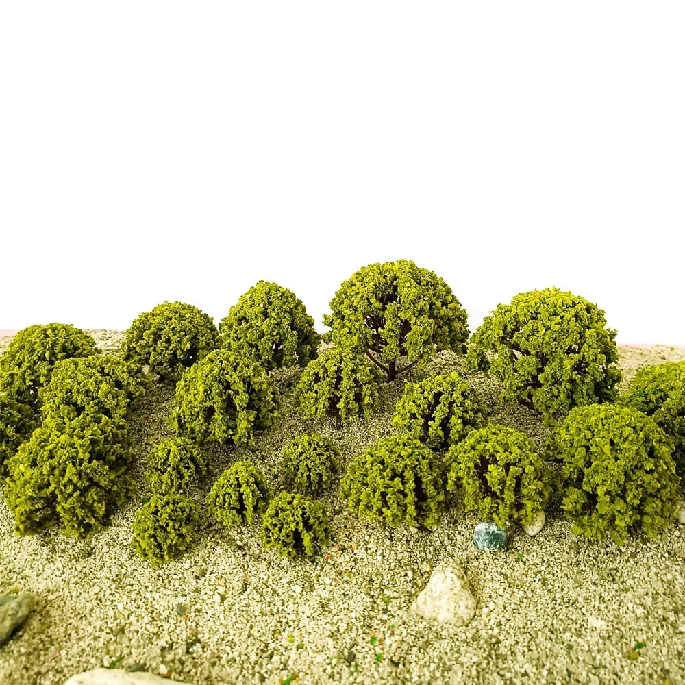 20pcs Micro Model Train Trees for Garden Park Scenery (1:75-1:300) 3-8cm