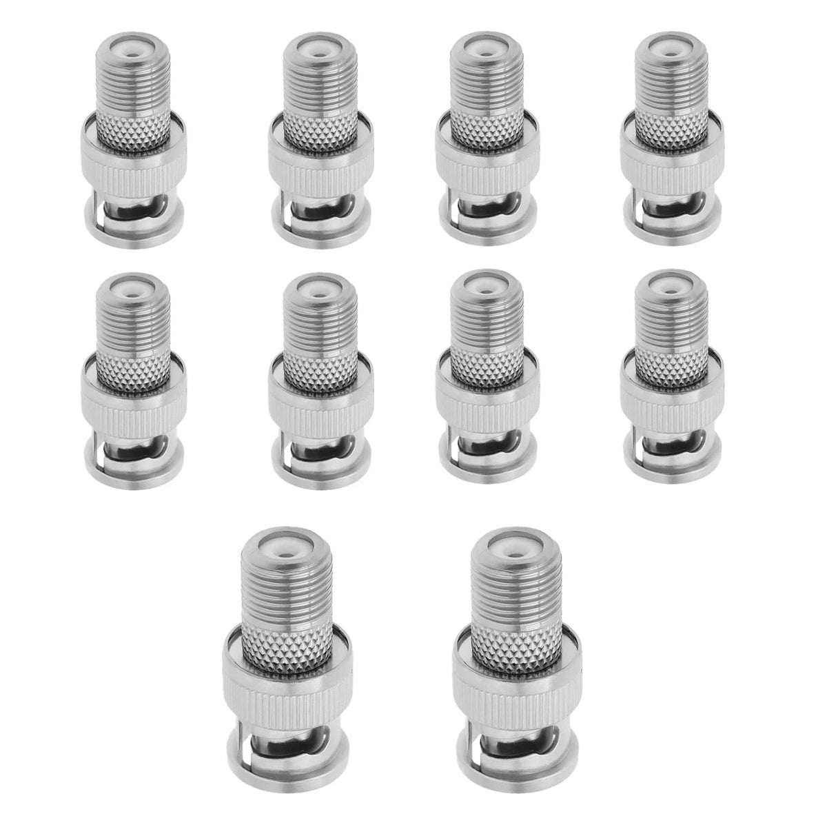 10X BNC Male to F Female Coaxial Adapter for Security Camera DVR