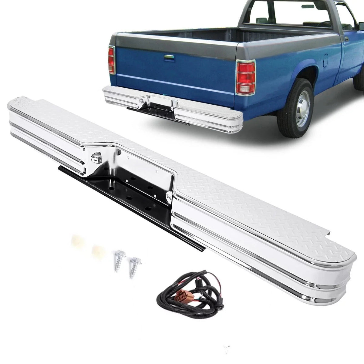 Rear Step Bumper Assembly for Ford F-150/Chevy GMC C/K (Universal)
