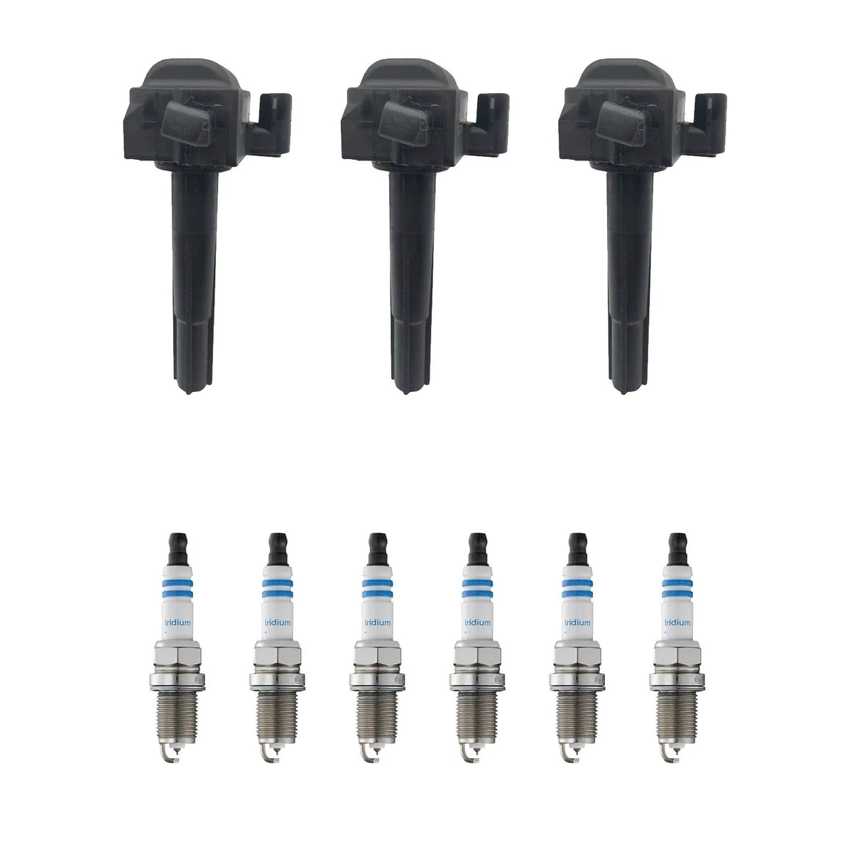 Set of 3 Ignition Coils & 6 Bosch Iridium Spark Plugs for Sorento V6