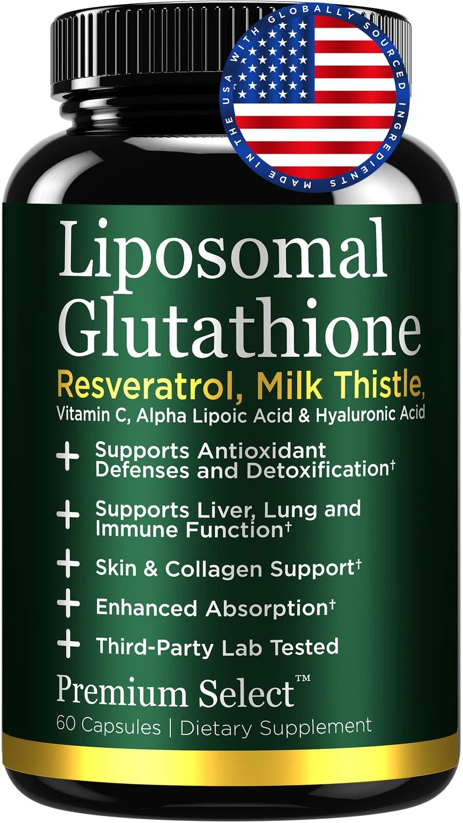 Liposomal Glutathione Capsules for Premium Select Nutrition (60 Count)