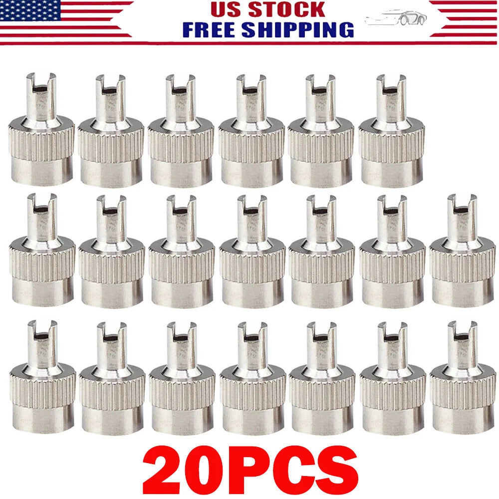 20PC Tire Valve Cap Seal Stem Core Remover Tools for Schrader