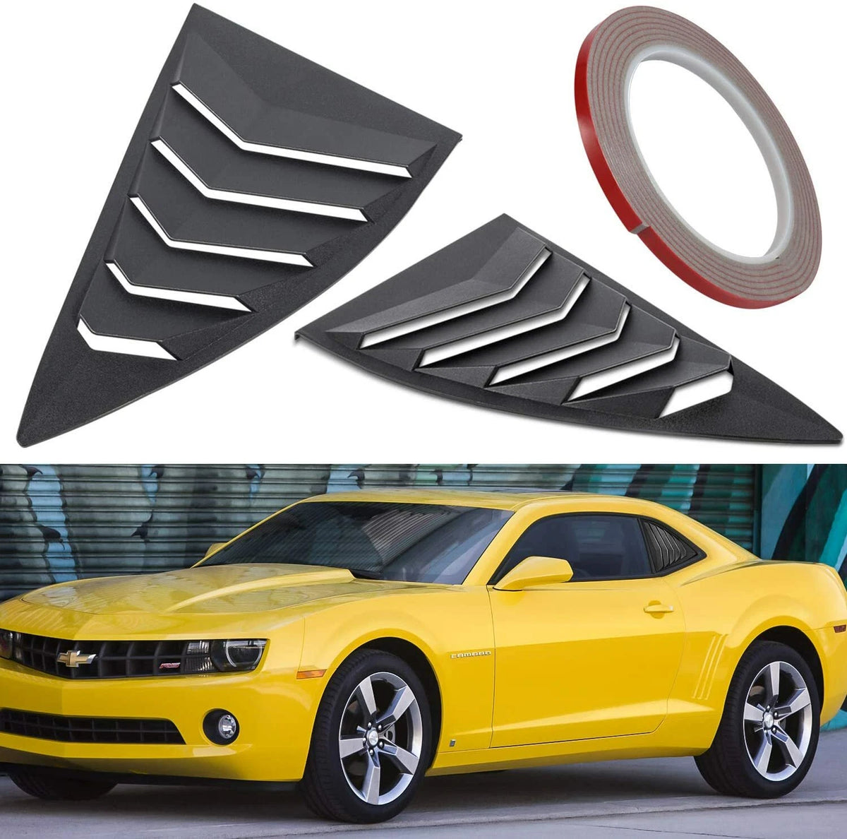2X Side Window Louvers Sun Shade for Chevy Camaro (2010–2015)