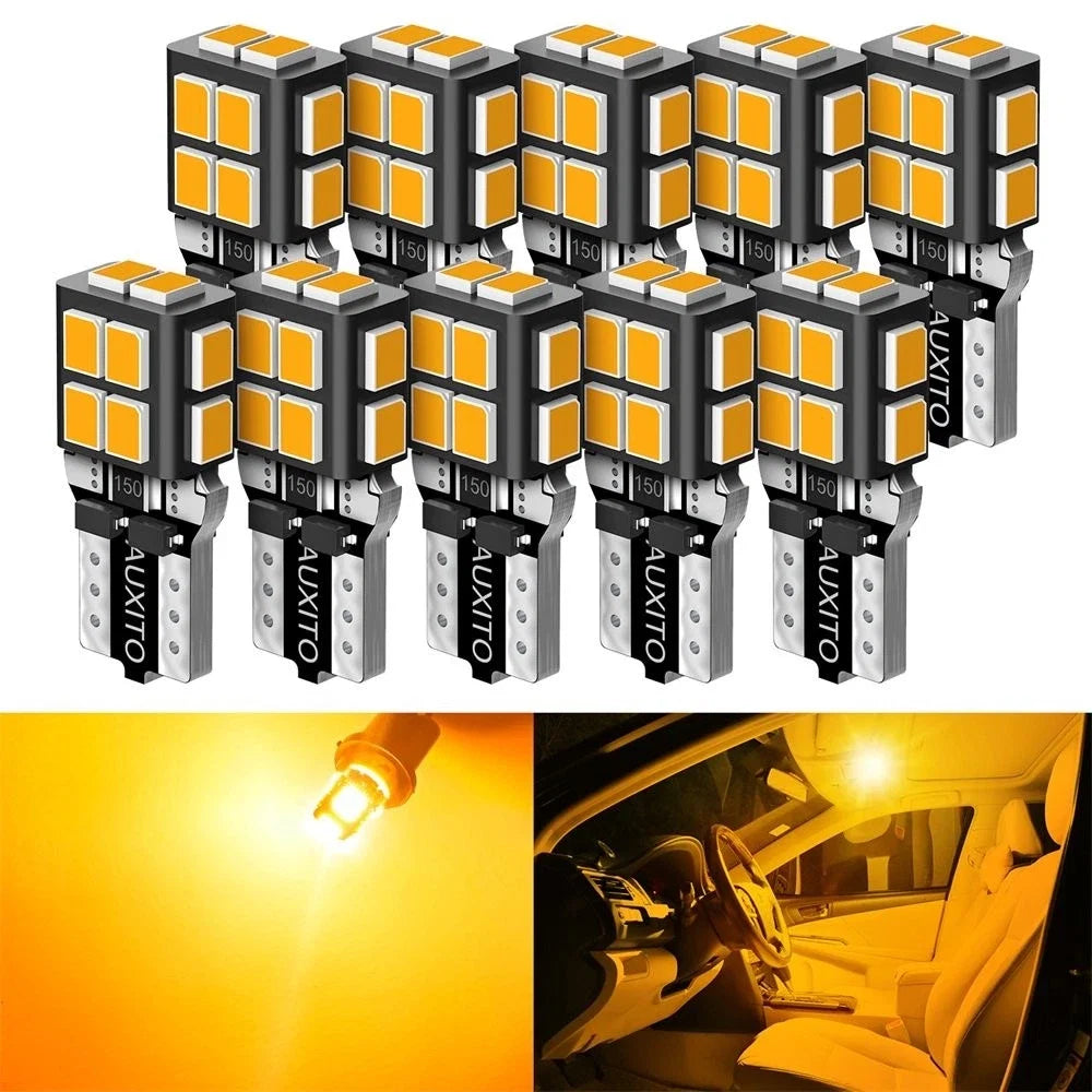 10PCS Amber Yellow T10 LED Front Side Marker Bulb for