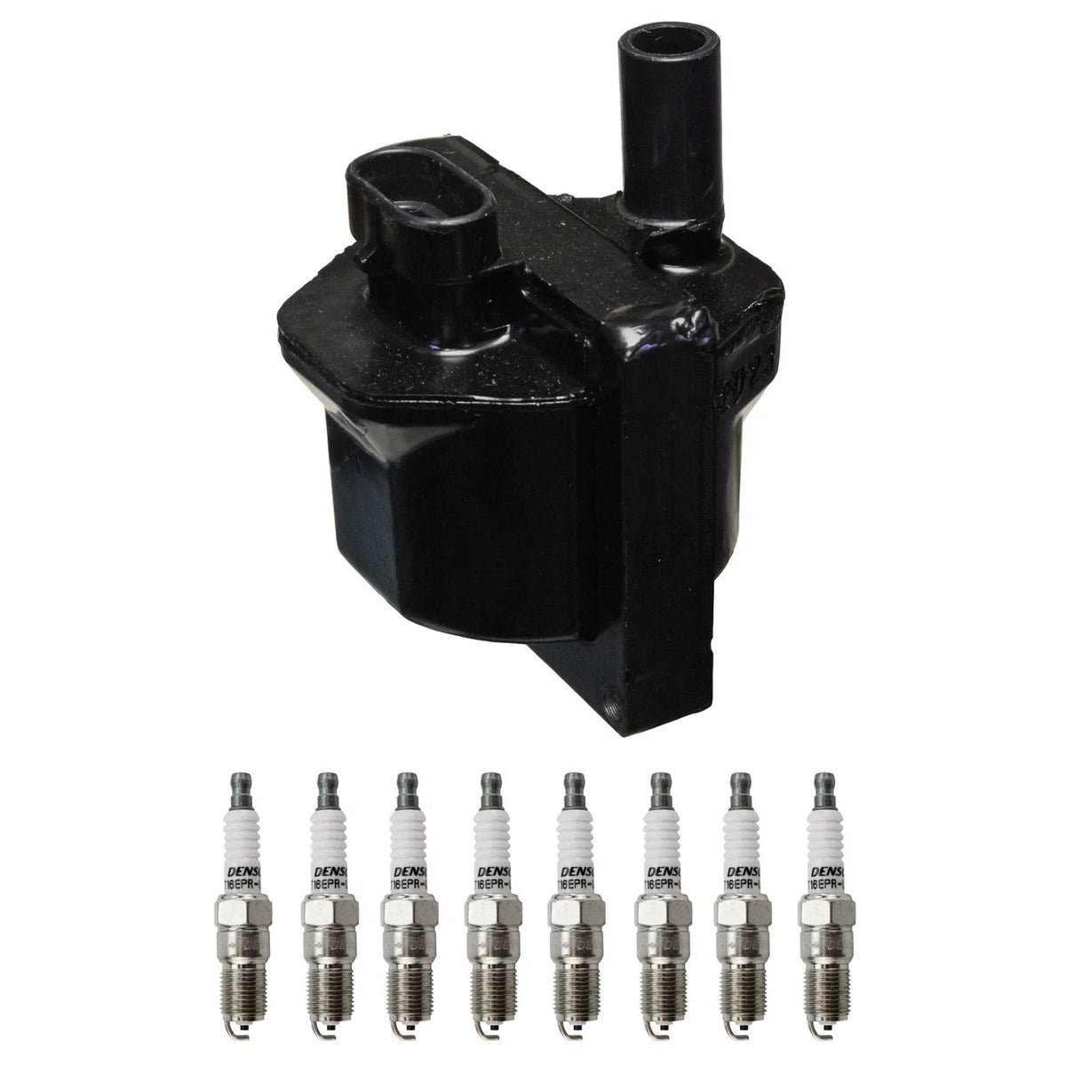 Denso Ignition Coil & 8 Nickel Spark Plugs Kit for C1500 C2500 C3500 Yukon (1990–1999)