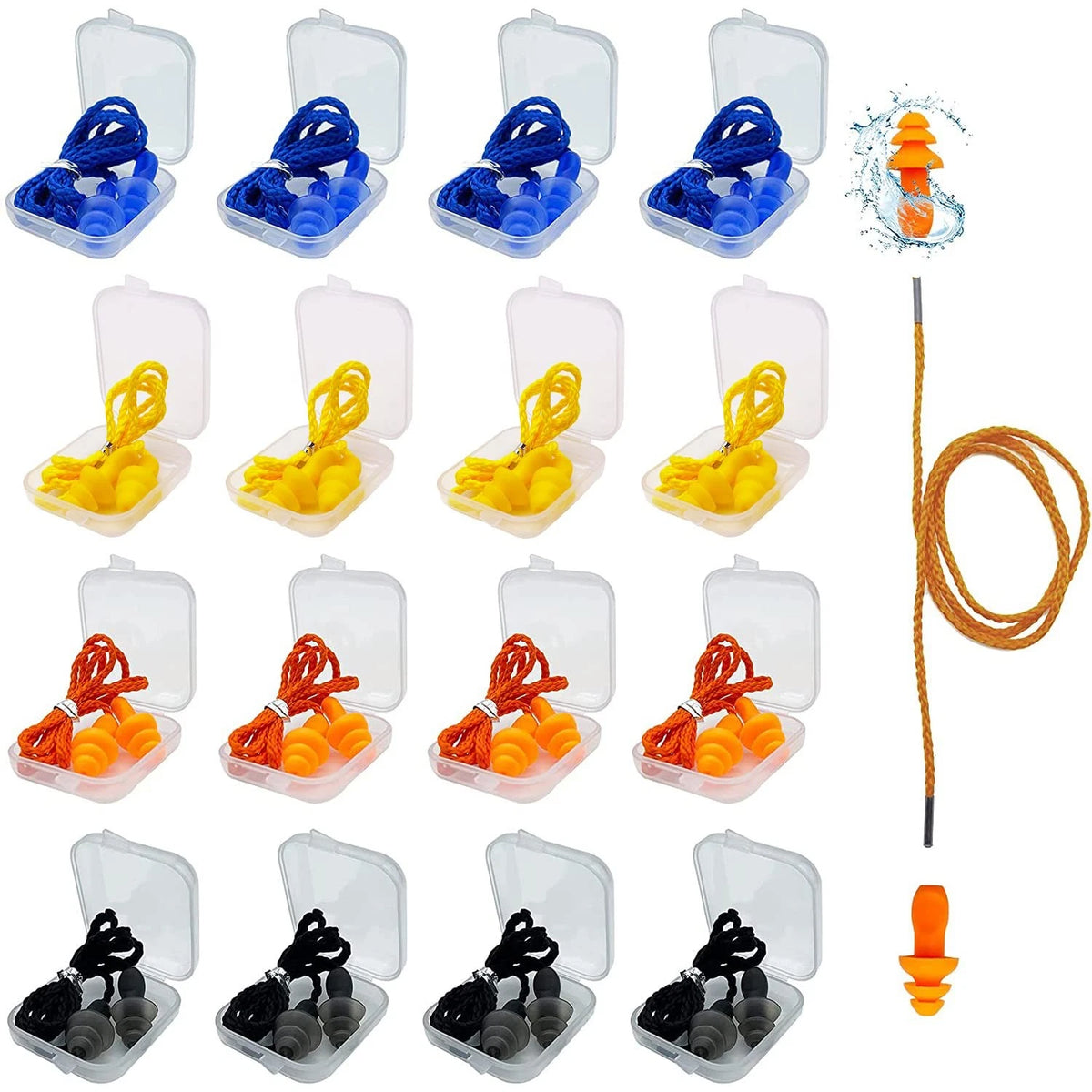 16X Ear Plugs for Sleeping Noise Canceling (Pack of 16) Multicolor
