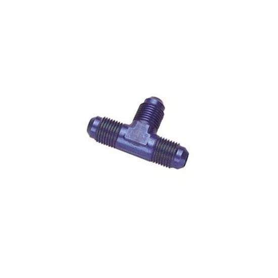 Speedway Aluminum Flare Tee Adaptor Fitting -6 AN Anodized Blue 6176102