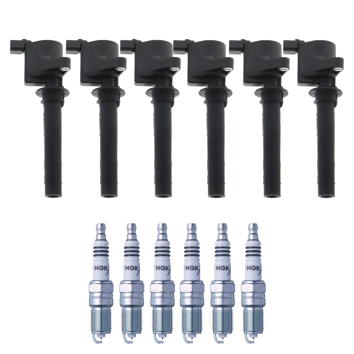 Set of 6 Ignition Coils & Spark Plugs for Mazda 6, Tribute (2003–2008)