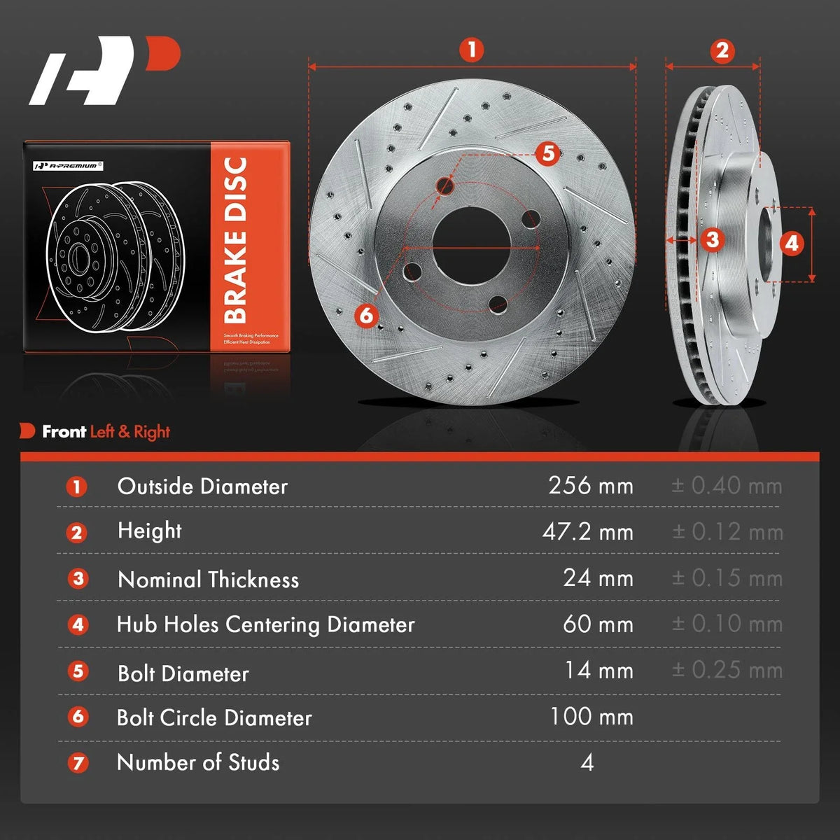 Front Drilled Brake Rotors for Chevy Cobalt, Pontiac G5, Saturn Ion (2005–2010)