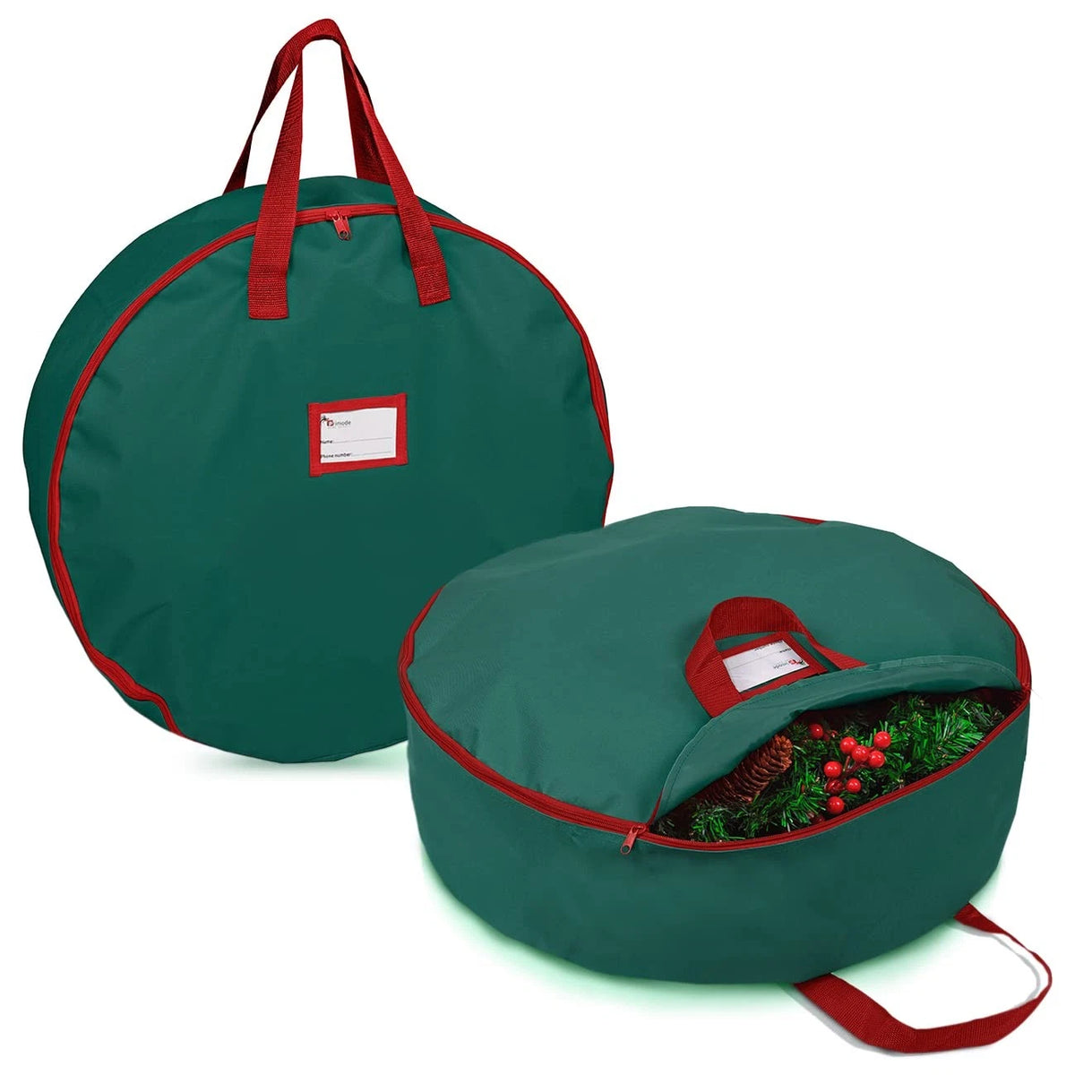2X Christmas Wreath Storage Bag 24" for Artificial Wreaths
