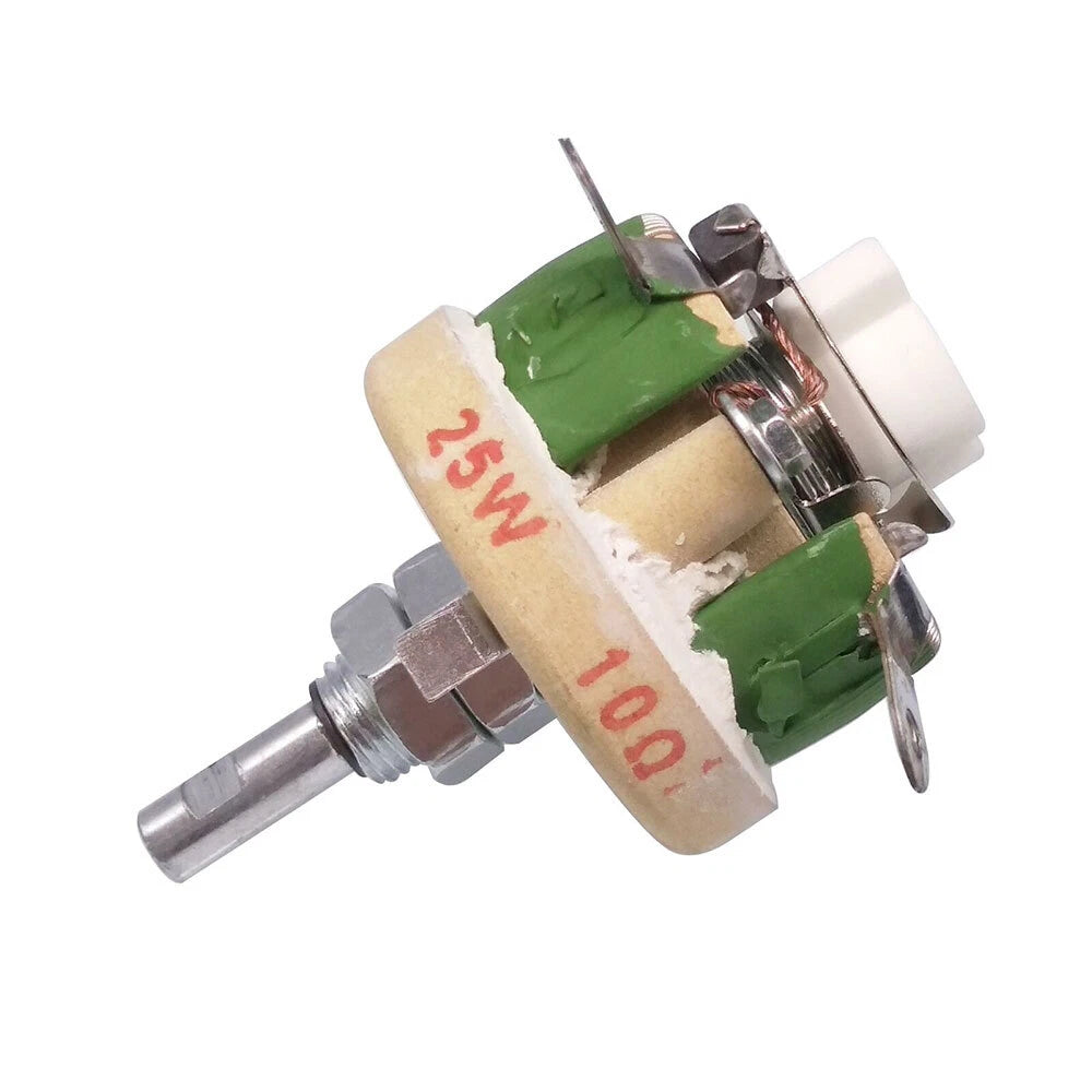 25W 10 Ohm Wirewound Potentiometer Rheostat Variable Resistor