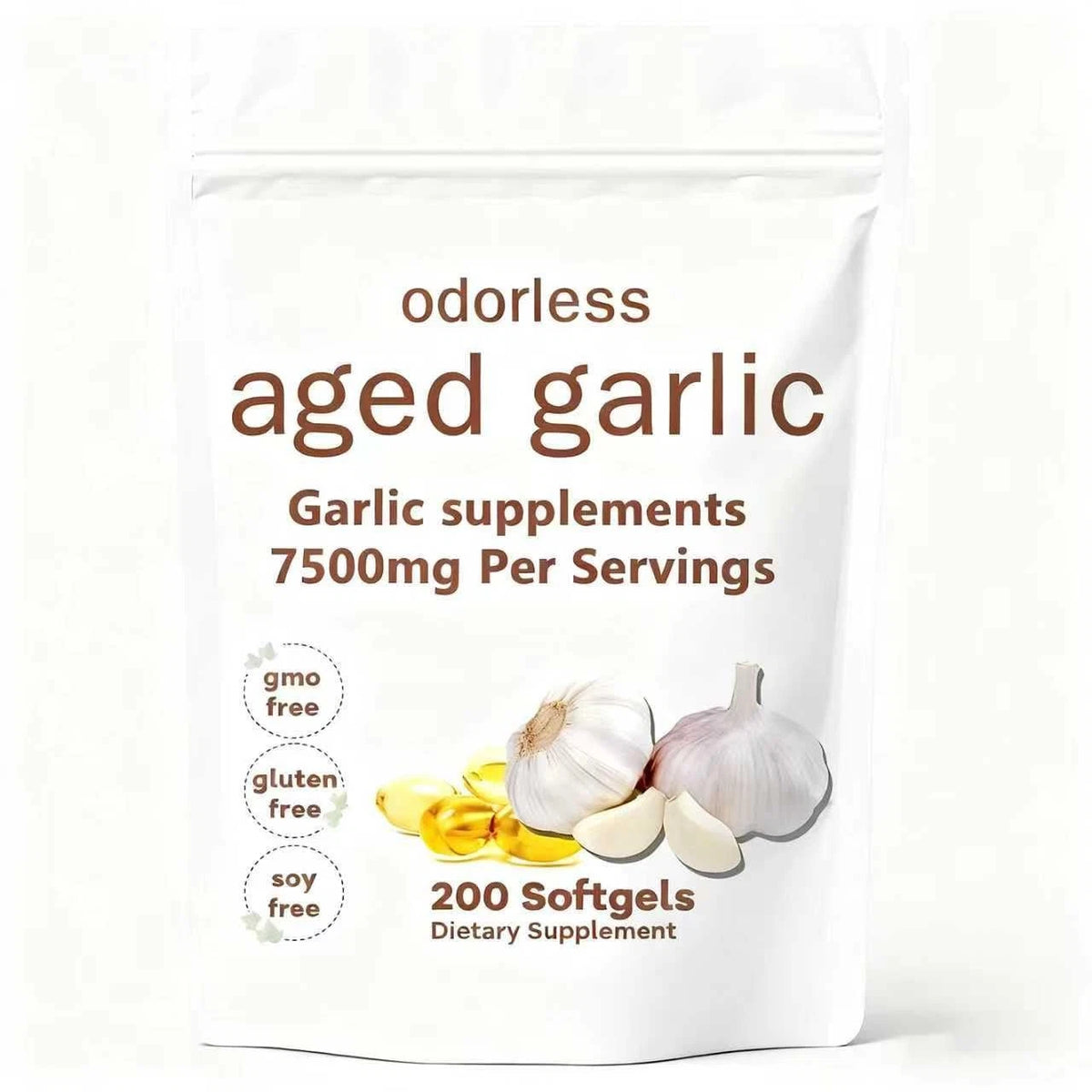 Aged Garlic Extract 7500mg Odorless for Health Benefits (Pack of 1)