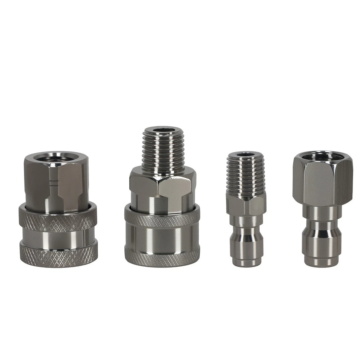 Set of 4 Stainless Steel 1/4" NPT Adapters for Pressure Washer Quick Connect