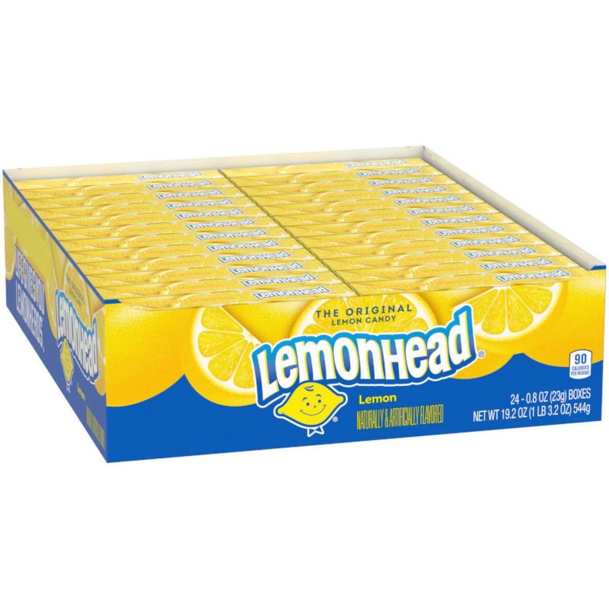 Pack of 24 Lemonhead Hard Lemon Candy 0.8 Ounce Boxes