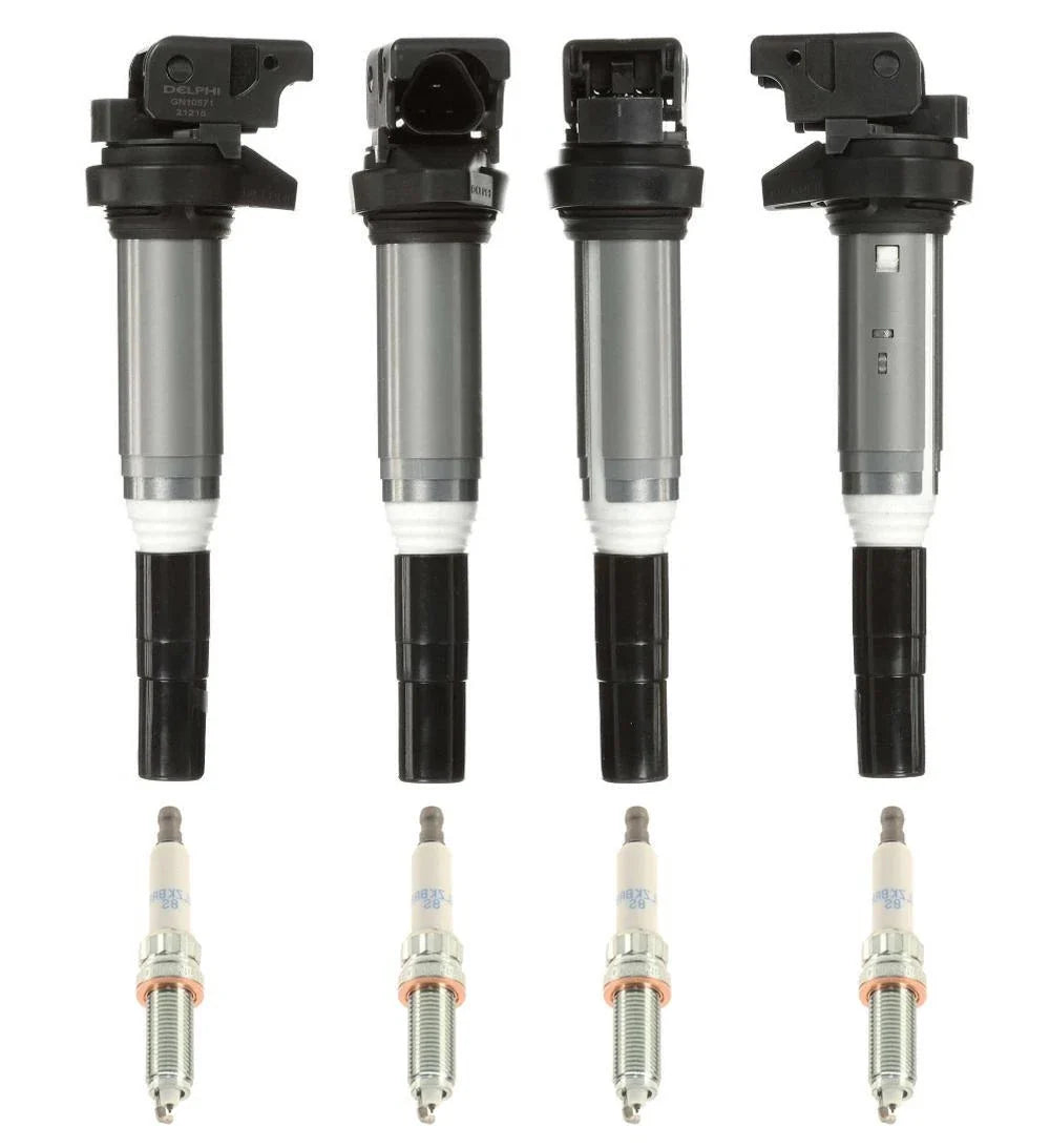 Set of 4 Ignition Coils with Spark Plugs for BMW F30 (2012–2019)