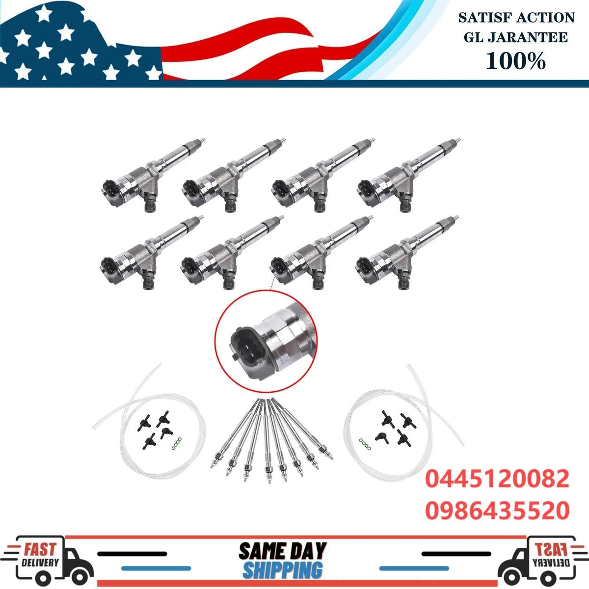 Set of 8 Diesel Fuel Injectors for GMC Duramax (2007–2010)