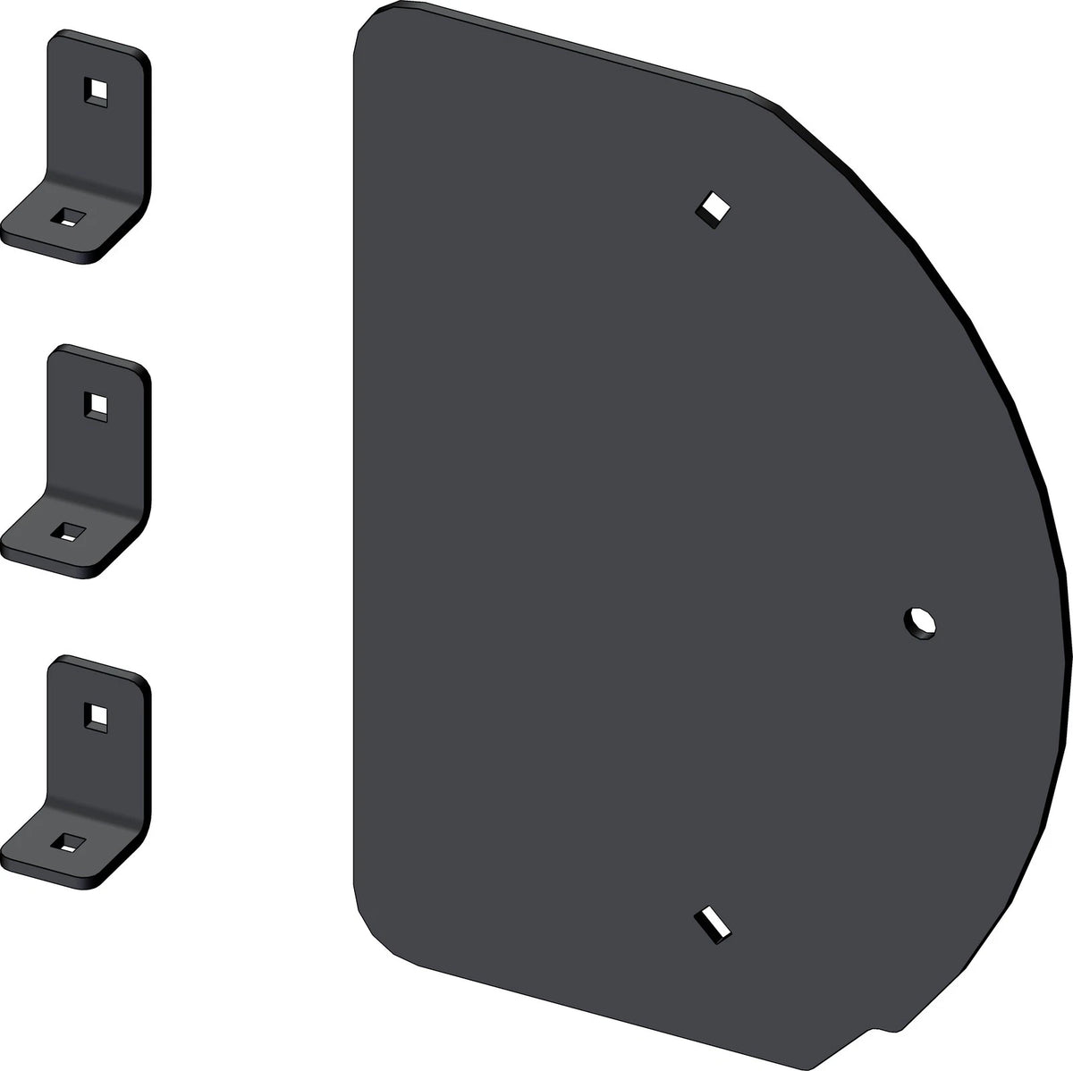 Plow Blade End Side Shield for KFI 106475 (Steel Black)