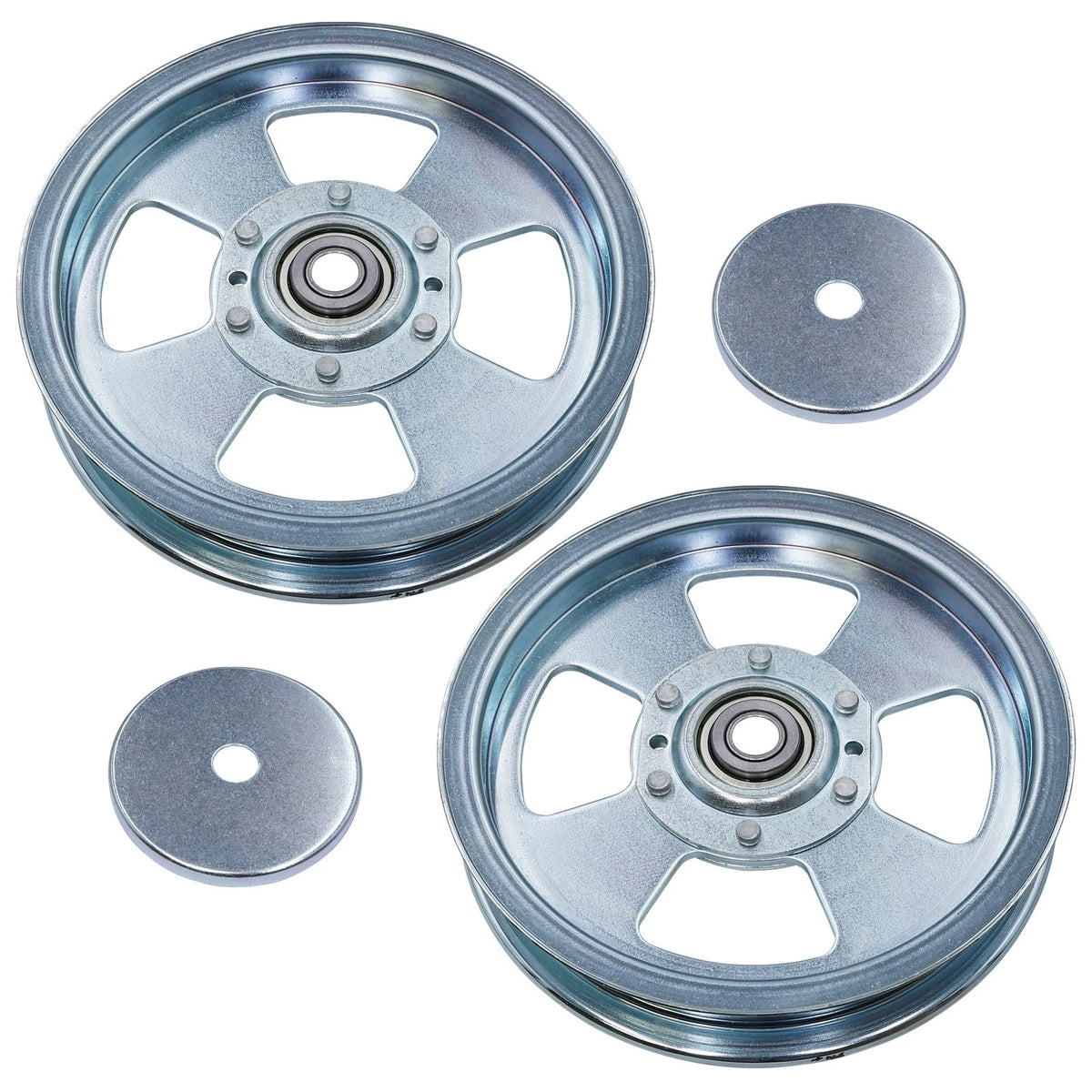 Set of 2 Flat Idler Pulleys for Ferris Simplicity Snapper Zero-Turn (PY477+PY477)