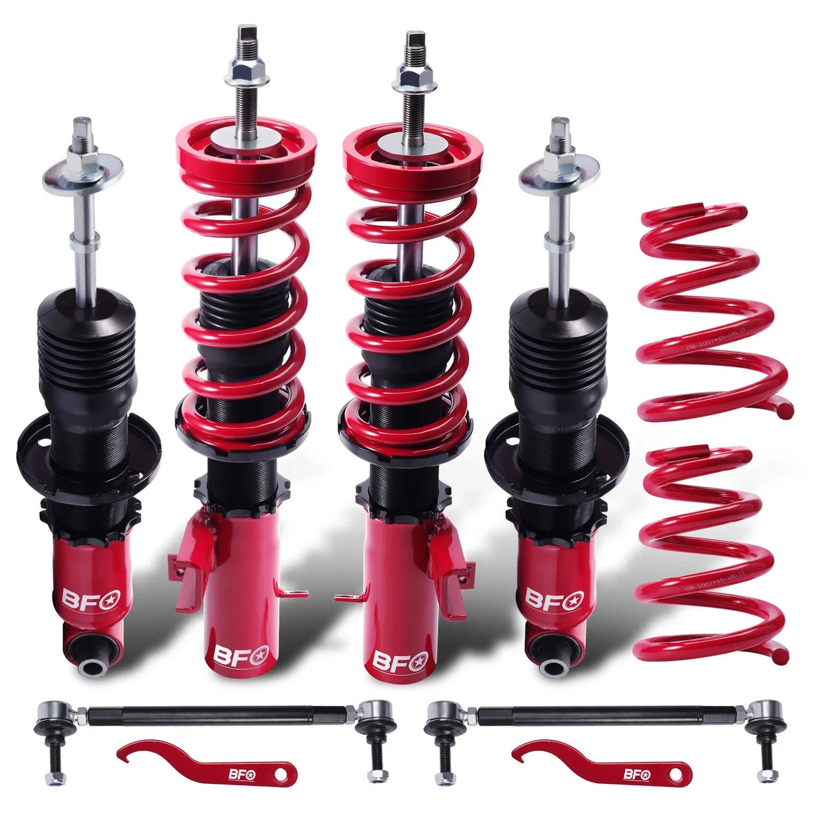 Coilovers Suspension Kit for Chevrolet Camaro (2010–2015) Shock Struts Adjustable Height Red