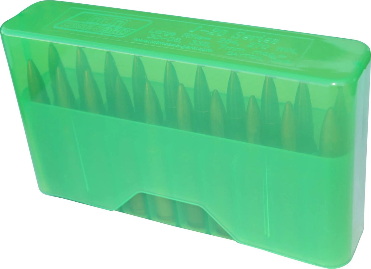20 Round Slip-Top Ammo Box for Rifles - Clear Green