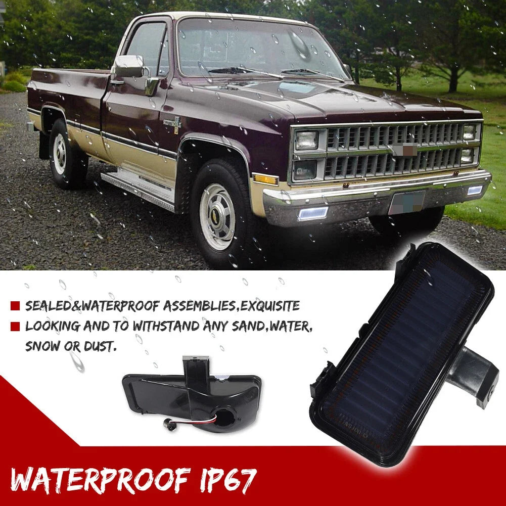 Smoke Switchback LED Park Turn Signal Lights for Chevy GMC PU Blazer Jimmy (1981–1982)