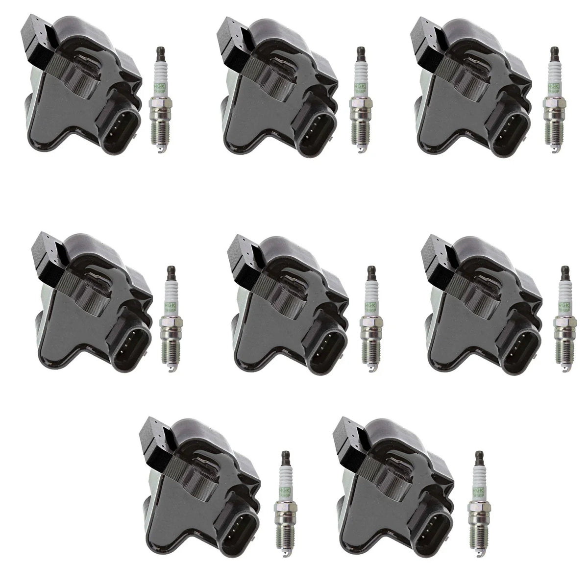 Set of 8 Ignition Coils & NGK Platinum Spark Plugs for H2 Tahoe Yukon (2001–2006)