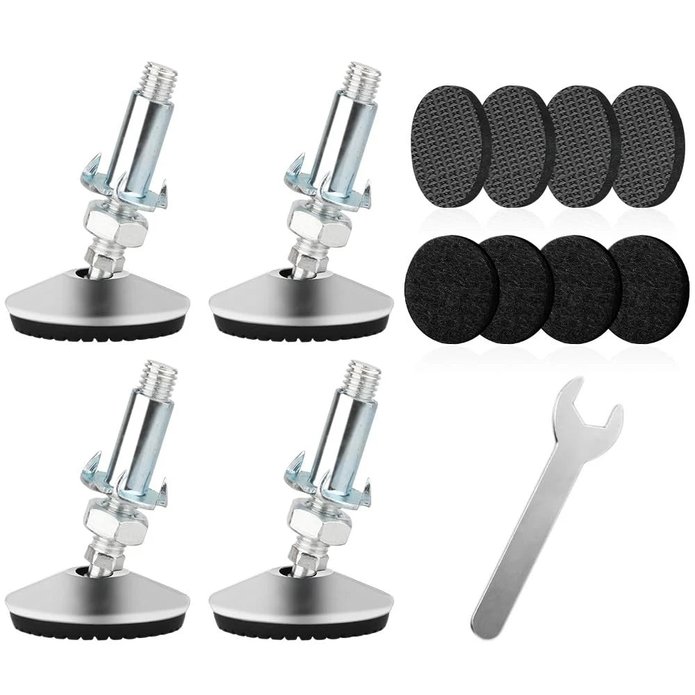 Set of 4 Silver Swivel Leg Levelers for Universal Use (2" Base Dia)