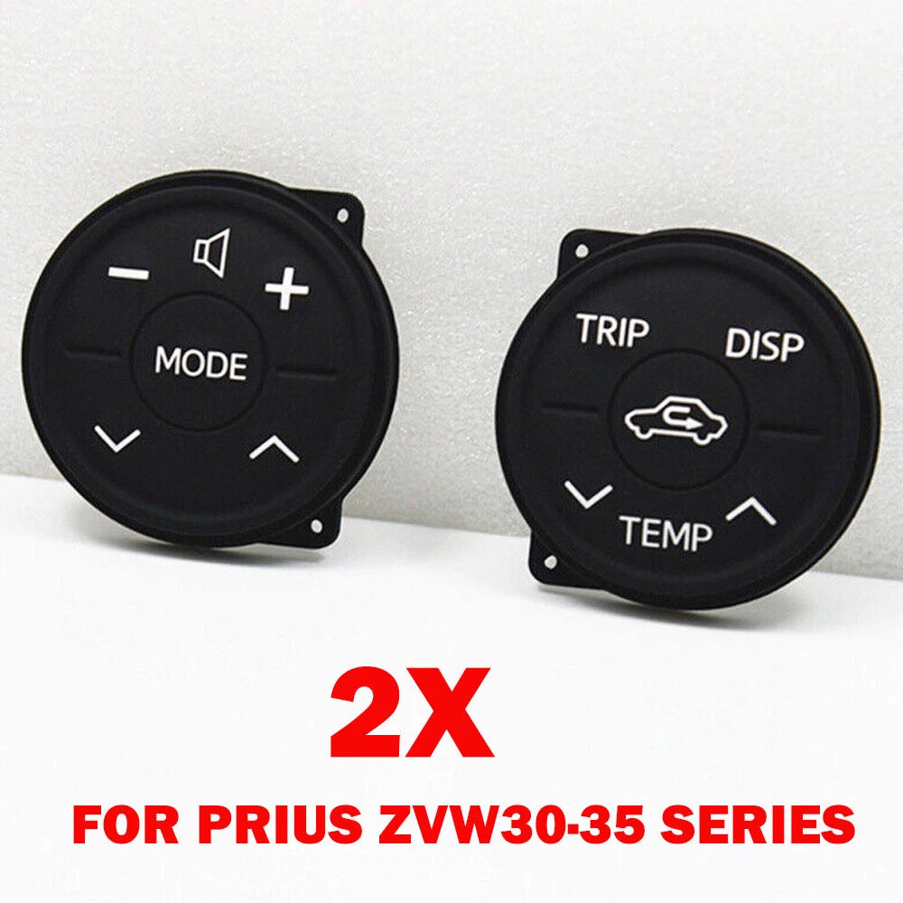 2X Steering Wheel Control Rubber Button Cushion for Toyota Prius (2009–2015)