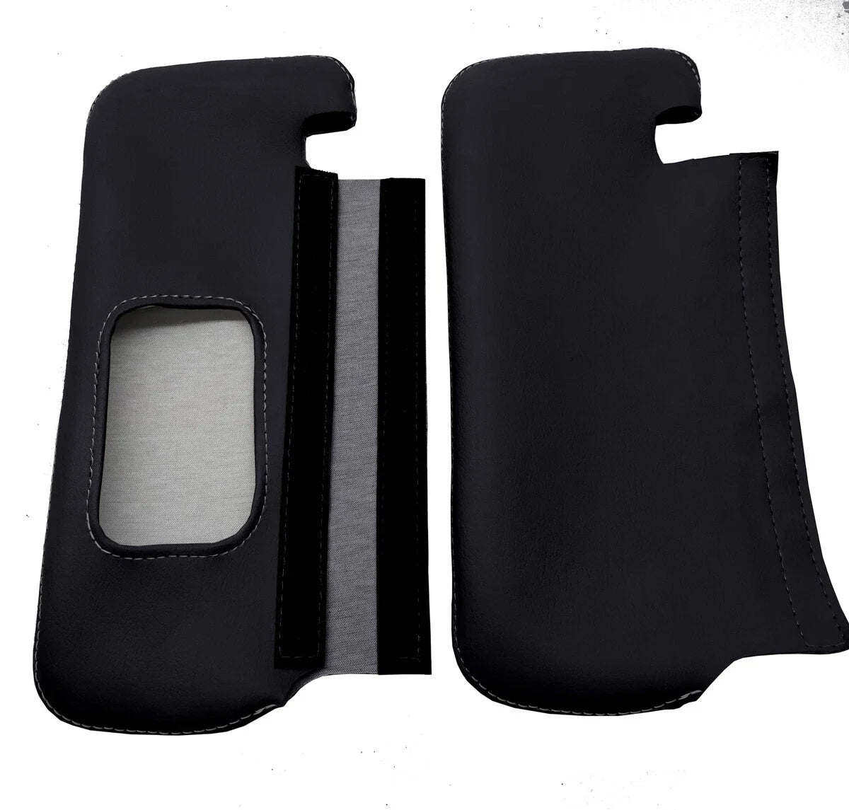 Sunvisors Cover Skin for Scion TC (2005–2010) Gray Stitch PVC Leather