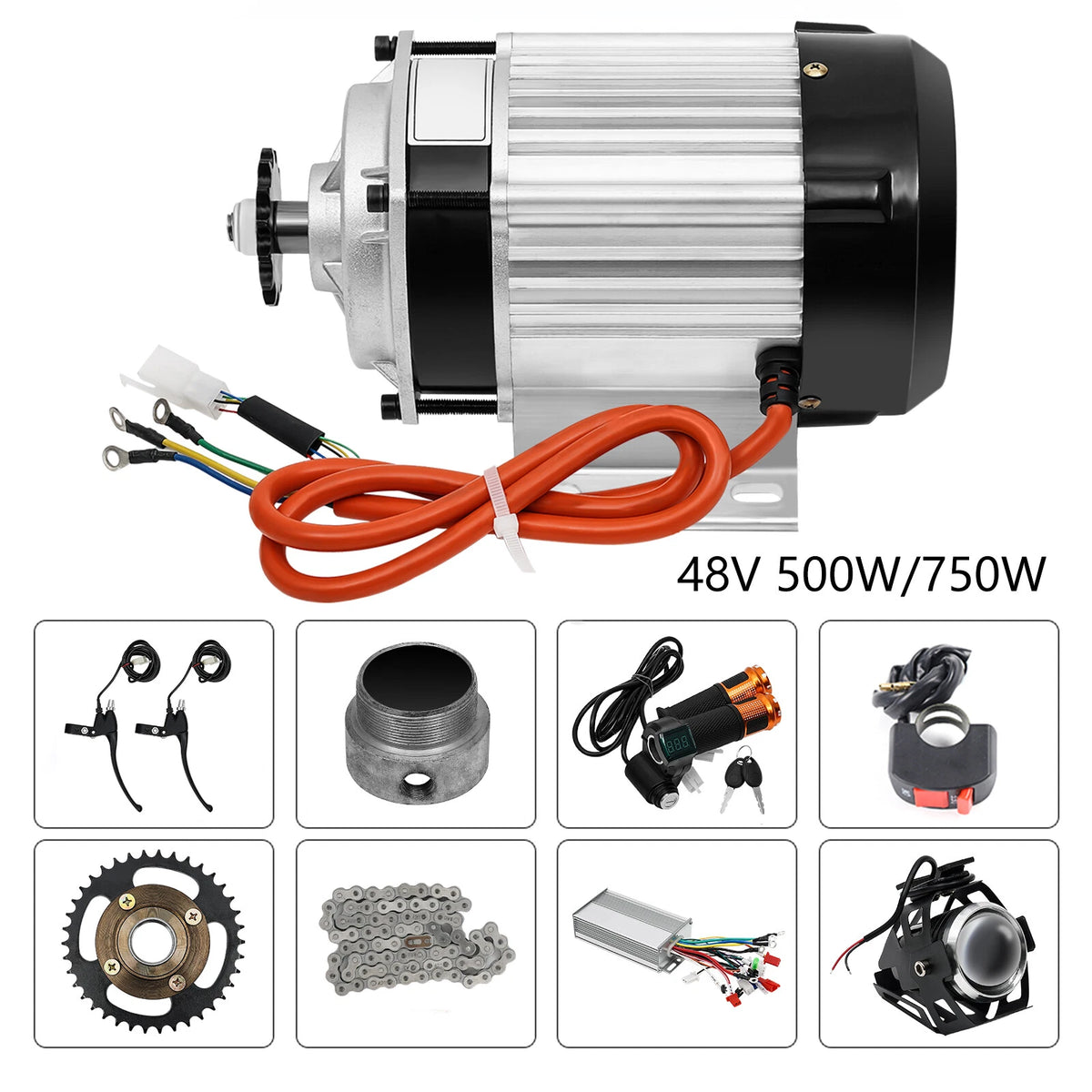 750W Electric Brushless Gear Motor Conversion Kit for 3-Wheeled Bike/Rickshaw