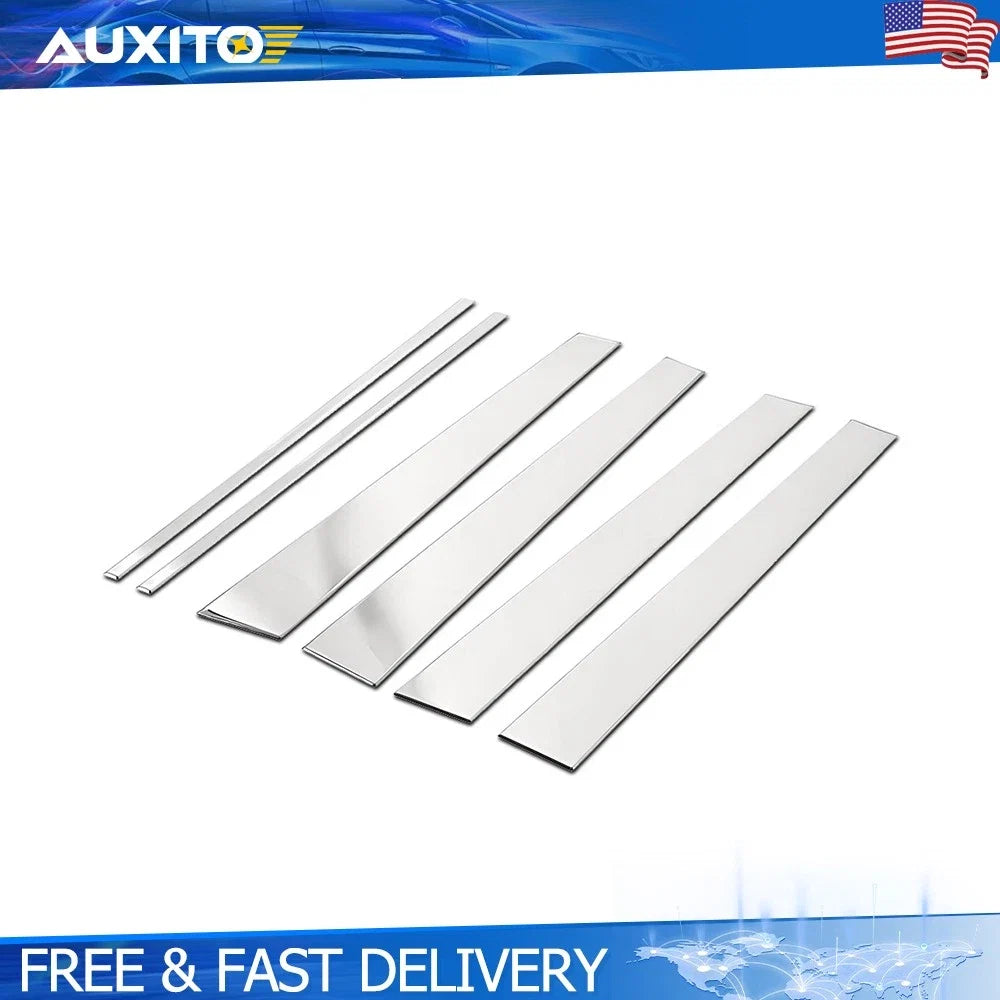 Set of 6 Chrome Window Pillar Post Trims for Ford Expedition (1997–2017)
