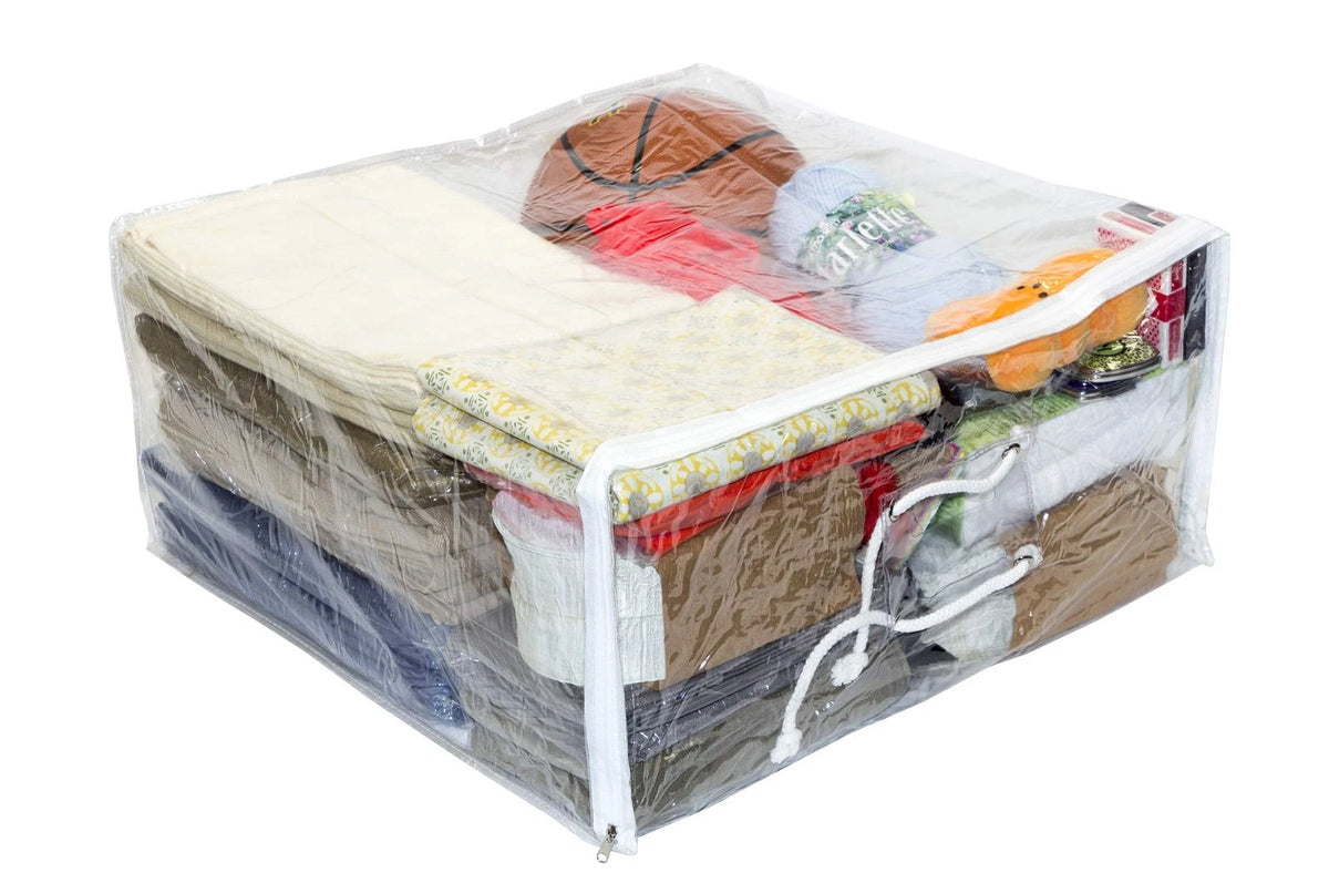 5-Pack Clear Vinyl Zippered Storage Bags for Comforters (21 x 21 x 10 Inch)