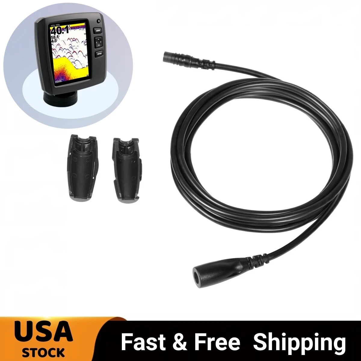 Transducer Extension Cable 10FT for Garmin Echo Series (010-11617-10)